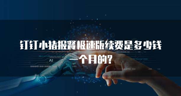 钉钉小猪报餐极速版续费是多少钱一个月的?