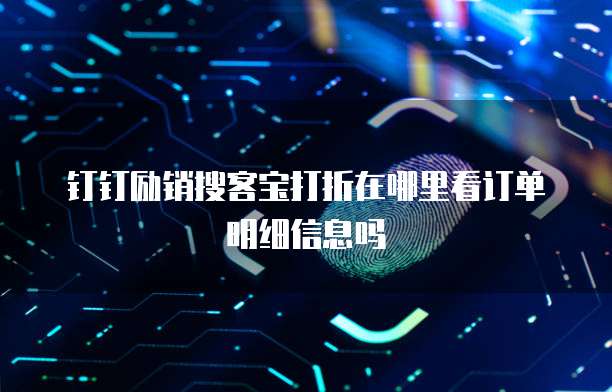 钉钉励销搜客宝打折在哪里看订单明细信息吗