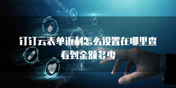 钉钉云表单返利怎么设置在哪里查看到金额多少
