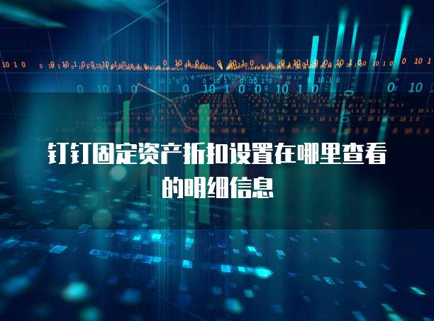 钉钉固定资产折扣设置在哪里查看的明细信息