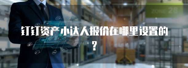 钉钉资产小达人报价在哪里设置的?