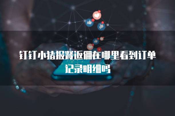 钉钉小猪报餐返佣在哪里看到订单记录明细吗