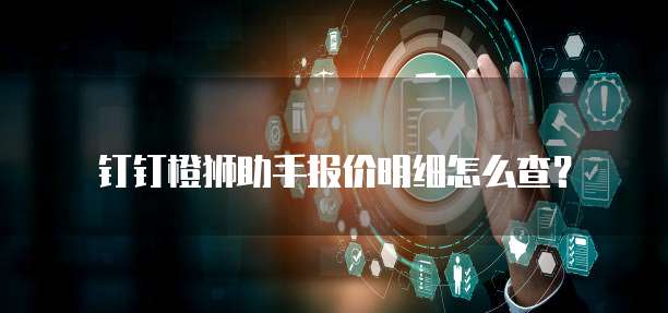 钉钉橙狮助手报价明细怎么查?