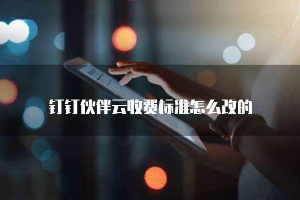 钉钉伙伴云收费标准怎么改的
