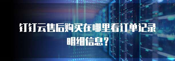 钉钉云售后购买在哪里看订单记录明细信息？