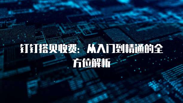 钉钉搭贝收费:从入门到精通的全方位解析