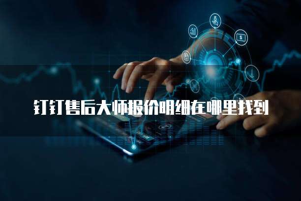 钉钉售后大师报价明细在哪里找到