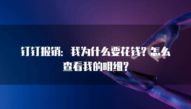 钉钉报销:我为什么要花钱?怎么查看我的明细?