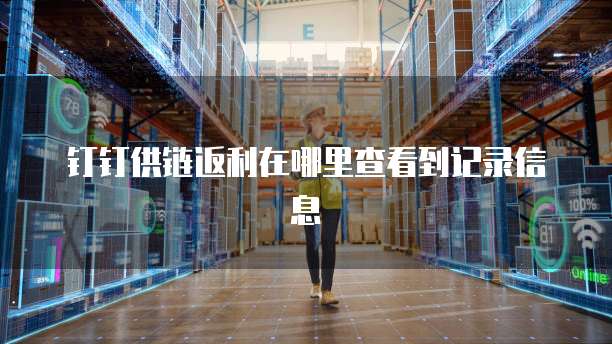 钉钉供链返利在哪里查看到记录信息