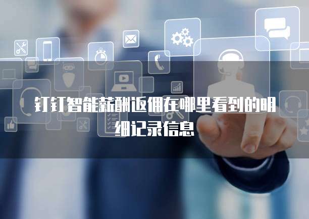 钉钉智能薪酬返佣在哪里看到的明细记录信息