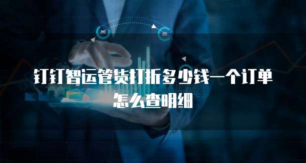 钉钉智运管货打折多少钱一个订单怎么查明细
