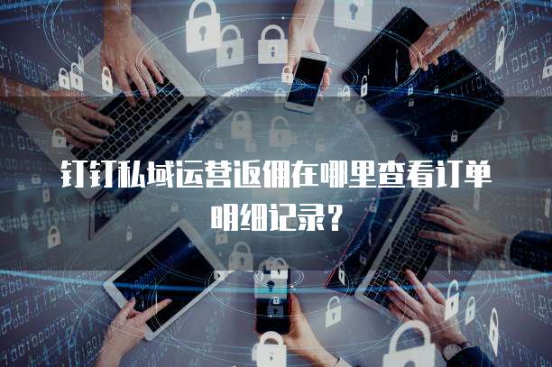 钉钉私域运营返佣在哪里查看订单明细记录?