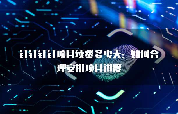钉钉钉钉项目续费多少天:如何合理安排项目进度