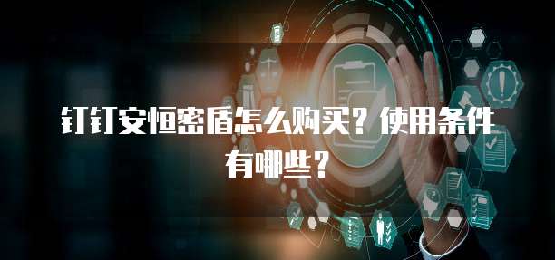 钉钉安恒密盾怎么购买?使用条件有哪些?