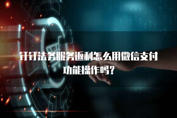 钉钉法务服务返利怎么用微信支付功能操作吗?