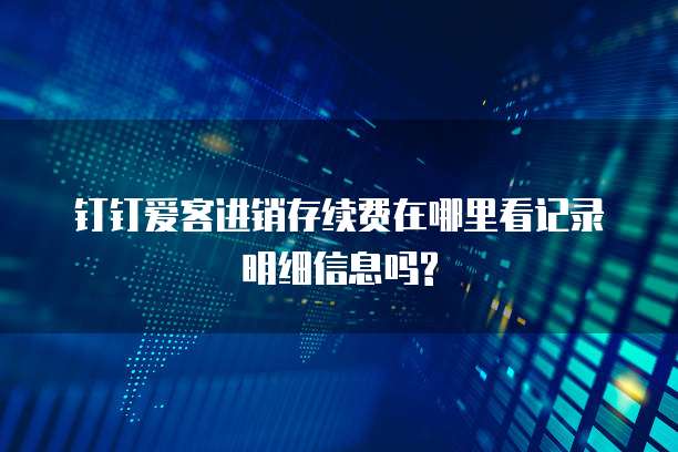 钉钉爱客进销存续费在哪里看记录明细信息吗?