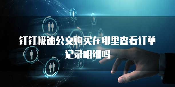钉钉极速公文购买在哪里查看订单记录明细吗
