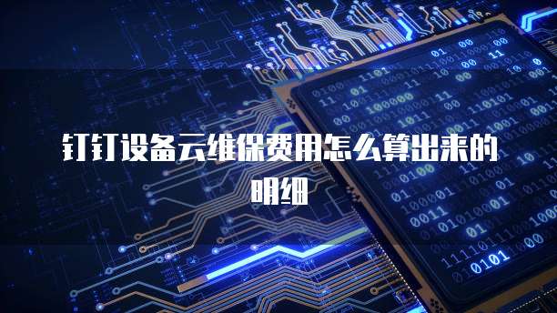 钉钉设备云维保费用怎么算出来的明细