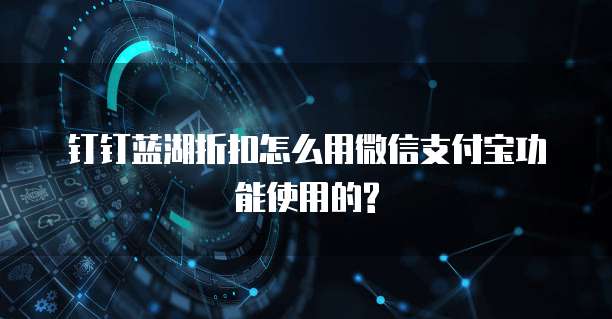 钉钉蓝湖折扣怎么用微信支付宝功能使用的?