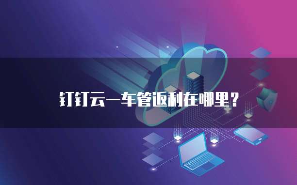 钉钉云一车管返利在哪里?
