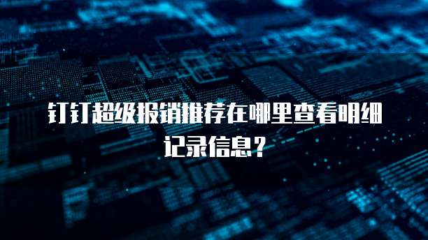 钉钉超级报销推荐在哪里查看明细记录信息?