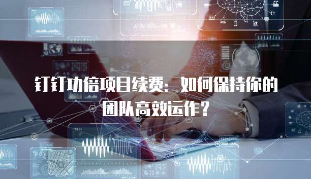 钉钉功倍项目续费:如何保持你的团队高效运作?