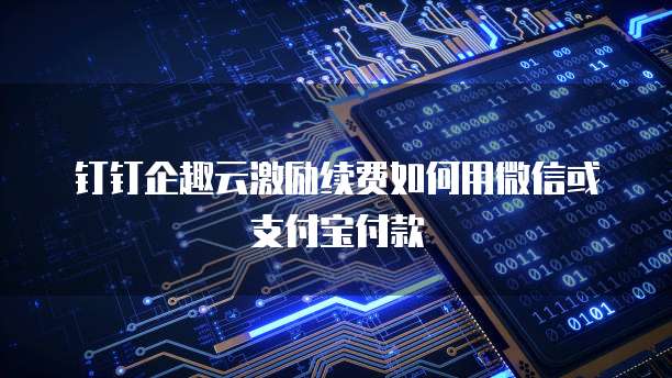 钉钉企趣云激励续费如何用微信或支付宝付款
