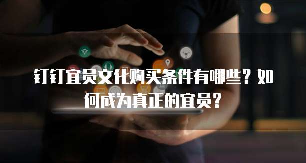 钉钉宜员文化购买条件有哪些？如何成为真正的宜员？