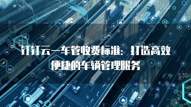 钉钉云一车管收费标准:打造高效便捷的车辆管理服务