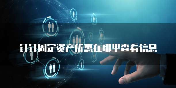 钉钉固定资产优惠在哪里查看信息