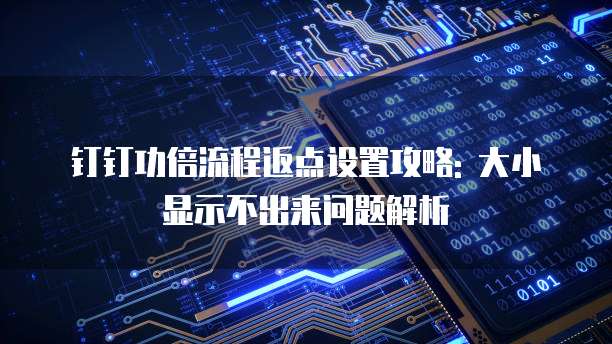 钉钉功倍流程返点设置攻略: 大小显示不出来问题解析