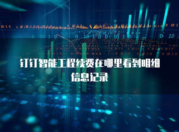 钉钉智能工程续费在哪里看到明细信息记录