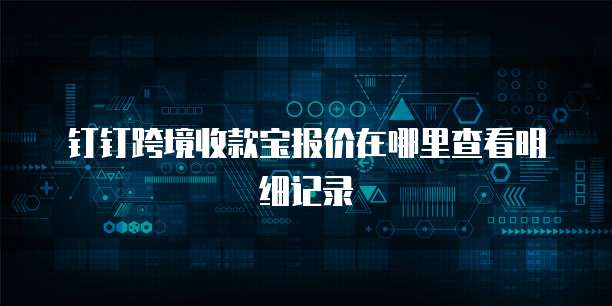 钉钉跨境收款宝报价在哪里查看明细记录