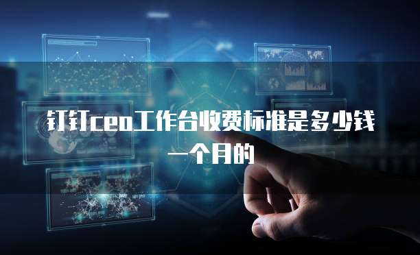 钉钉ceo工作台收费标准是多少钱一个月的