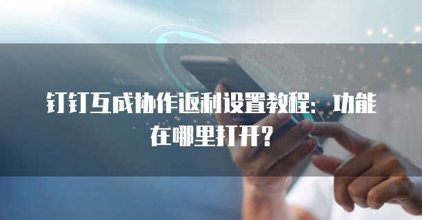 钉钉互成协作返利设置教程:功能在哪里打开?