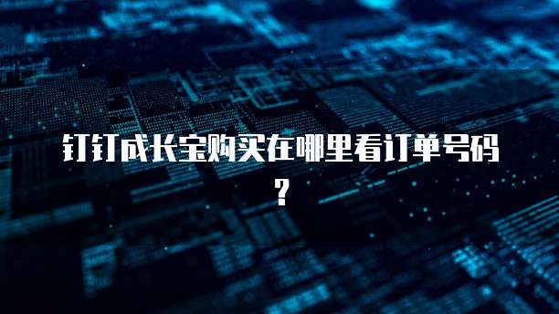 钉钉成长宝购买在哪里看订单号码？