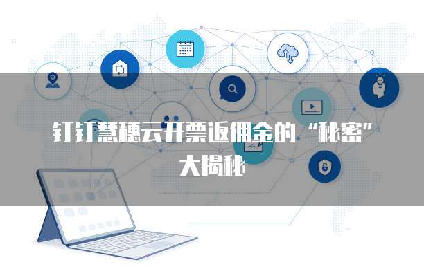 钉钉慧穗云开票返佣金的“秘密”大揭秘