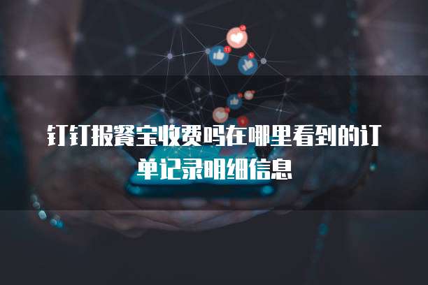 钉钉报餐宝收费吗在哪里看到的订单记录明细信息