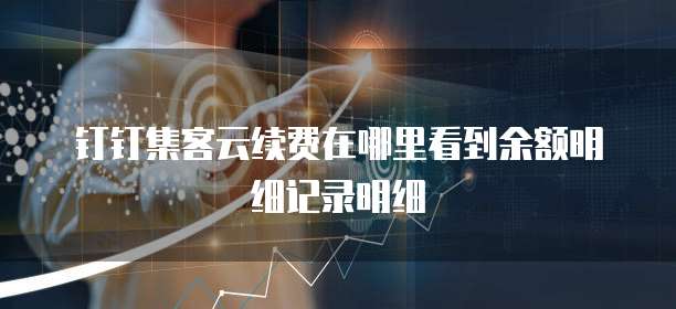 钉钉集客云续费在哪里看到余额明细记录明细
