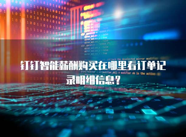 钉钉智能薪酬购买在哪里看订单记录明细信息?