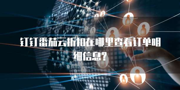 钉钉番茄云折扣在哪里查看订单明细信息?