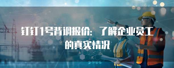 钉钉1号背调报价:了解企业员工的真实情况