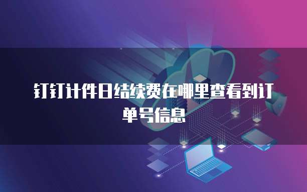 钉钉计件日结续费在哪里查看到订单号信息