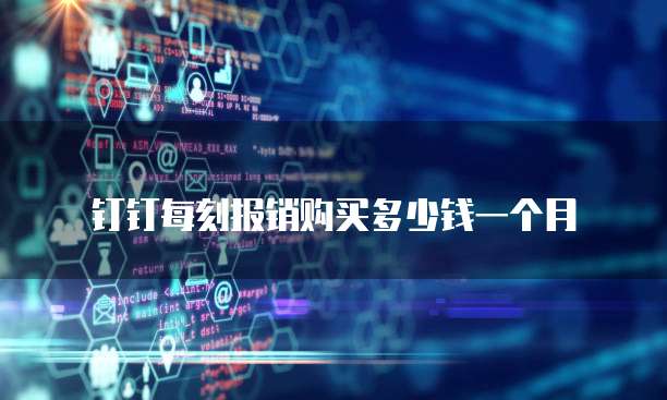 钉钉每刻报销购买多少钱一个月