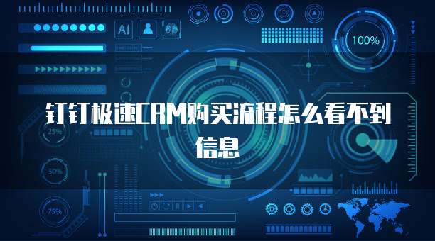 钉钉极速CRM购买流程怎么看不到信息