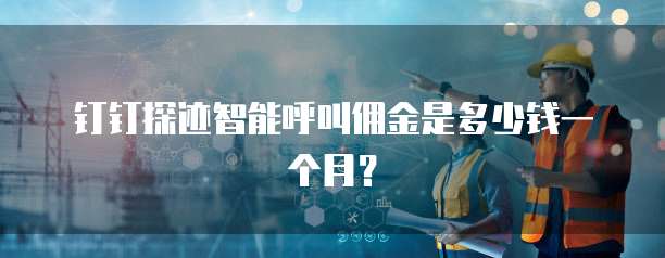 钉钉探迹智能呼叫佣金是多少钱一个月？
