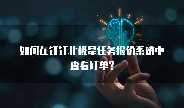 如何在钉钉北极星任务报价系统中查看订单?