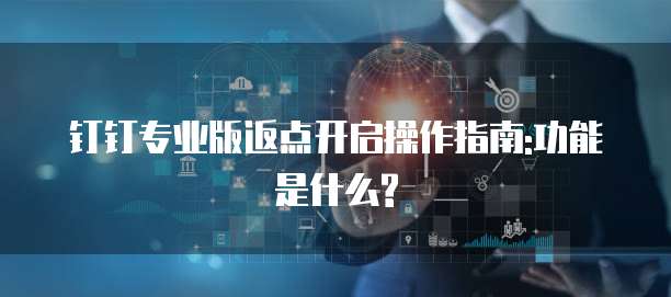 钉钉专业版返点开启操作指南:功能是什么?