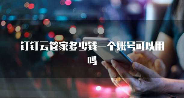 钉钉云管家多少钱一个账号可以用吗