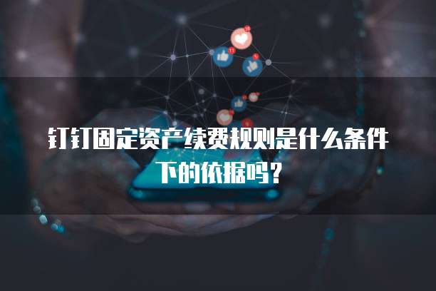 钉钉固定资产续费规则是什么条件下的依据吗?